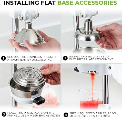 Zulay Kitchen Cast Iron Juicer 9 in 1 Metal Presser, Citrus Squeezer, White - Image 4