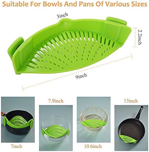 YEVIOR Clip on Strainer for Pots Pan Pasta,Silicone Food Pan Strainer - Image 5