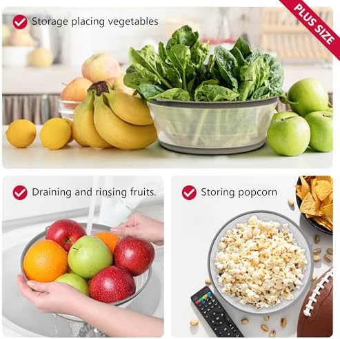 WVM Microwave Splatter Cover Vented for Food with Hook Hole, Splatter Guard & Colander Kitchen Gadget for Food, Meal Prep, Grey, L(13.39"x3.94")-Pack of 1 - Image 5