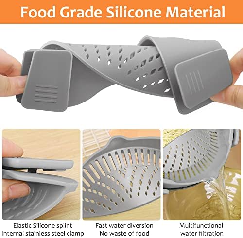 YEVIOR Clip on Strainer for All Pots Pan,Silicone Pasta Strainer - Image 4