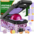 HomeHacks Veggie Chopper Vegetable Cutter, 12 in 1 Kitchen Gadget, Purple by HomeHacks