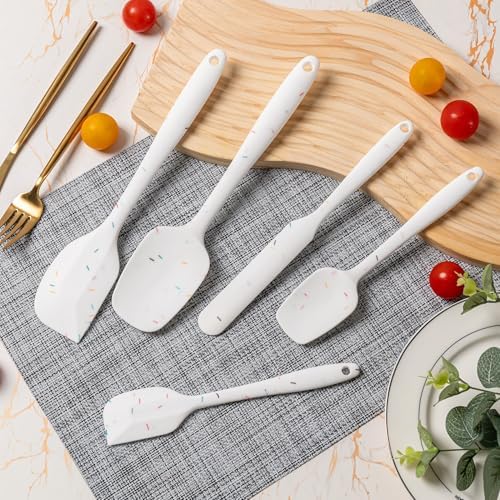 Silicone Spatula Set,5 Piece Food Grade Rubber Spatulas,Candy Color - Image 7
