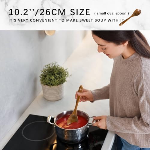 Wooden Spoons for Cooking, 10-Piece Acacia Wood Cooking Utensil Set - Image 3