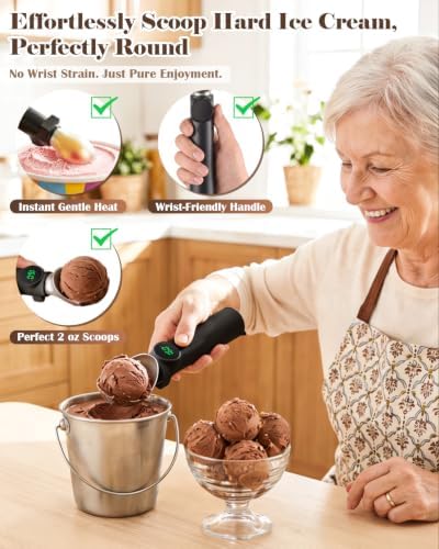 Heated Ice Cream Scoop Rechargeable, Electric Scooper with Drip-Proof Stand - Image 2