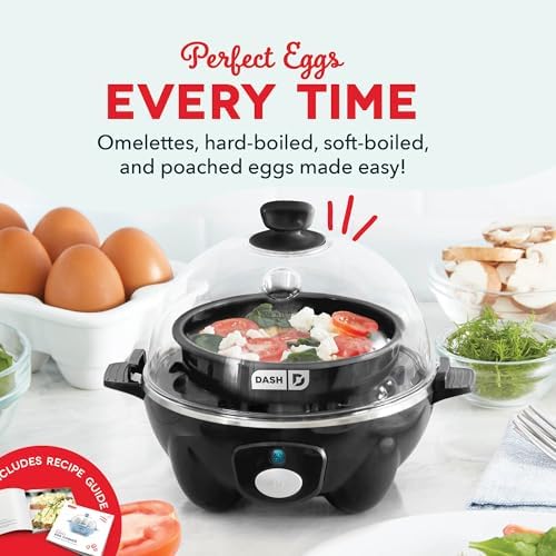 Dash Rapid Egg Cooker, 7 Eggs, Hard Boiled, Poached & Omelettes, Black - Image 3