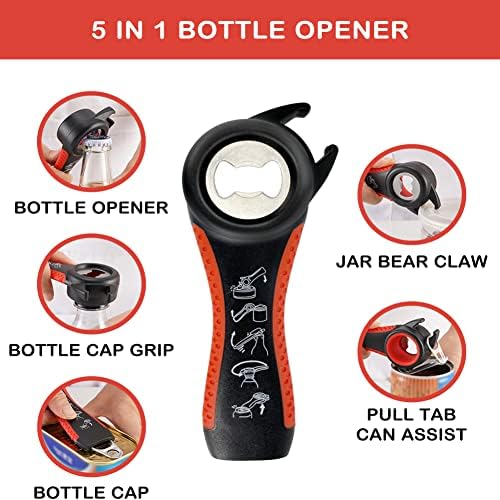 Jar Opener for Weak Hands, Seniors with Arthritis, 5 in 1 Multi Function Bottle Opener Lid Opener For Arthritic Hands with Non Slip Rubber Jar opener Gripper Pad - Image 4