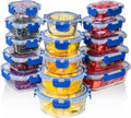 Razab 30 PC Glass Food Storage Containers with Lids - Reusable Glass Meal Prep Containers for Lunch and Leftovers - Airtight & Leakproof Snap Locking Lids - Oven, Freezer, Microwave, Dishwasher Safe by RazabHomeGoods