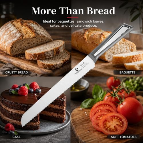 imarku Serrated Bread Knife with Japanese High Carbon Stainless Steel - Image 3