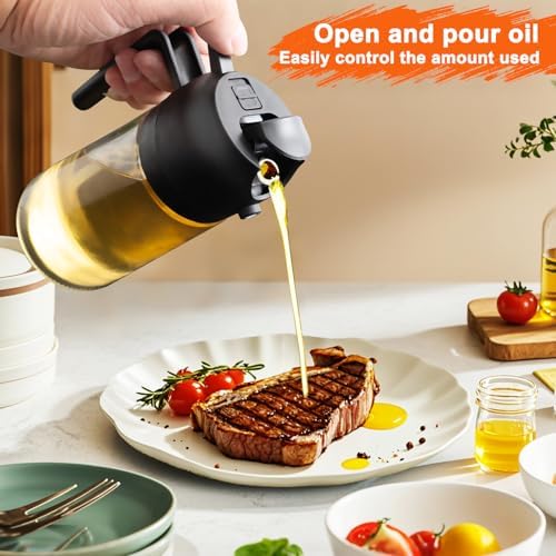 Olive Oil Sprayer for Cooking, 16oz Glass 2 in 1 Oil Dispenser Bottle - Image 5