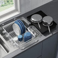 JASIWAY White Dish Drying Rack in Sink with Drainboard and Utensil Holder by JASIWAY