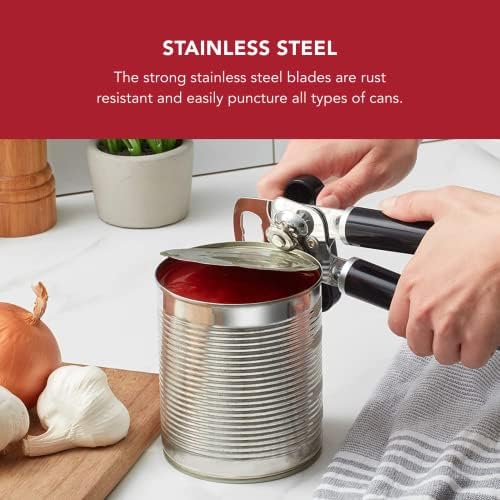 KitchenAid Classic Multifunction Can Opener and Bottle Opener Easy to Use, Razor Sharp Stainless Steel Cutting Wheel, Soft Ergonomic Handles, Black, Pack of 12 - Image 3