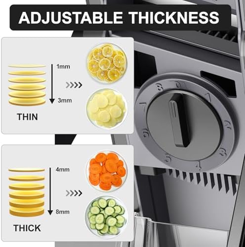 SupMaKin Safe Mandoline Slicer for Kitchen,Adjustable Potato Slicer 1-8 mm - Image 3
