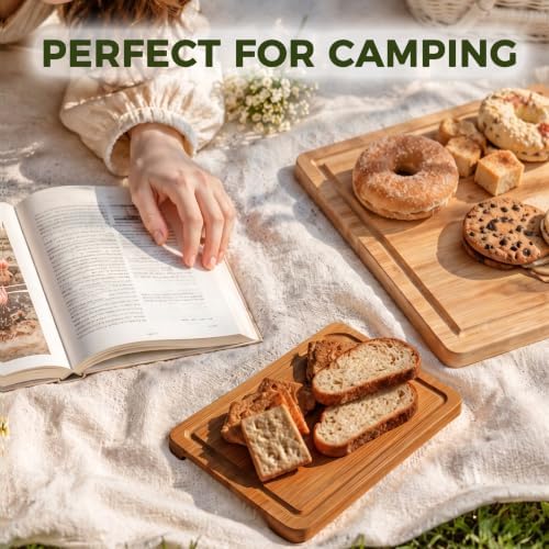 Kikcoin 9"×6" Small Bamboo Cutting Board with Handle, Deep-Carbonized - Image 7
