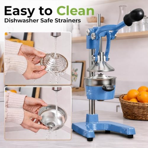 Zulay Kitchen Cast Iron Juicer, Orange Manual Juicer, Citrus Press, Haze - Image 5