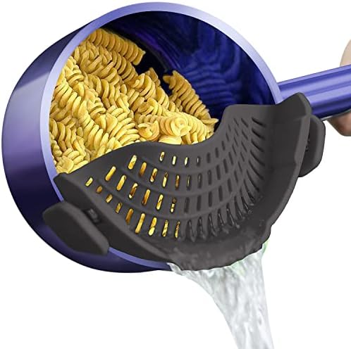 AUOON Clip On Pot Strainer Silicone, Standard 8.86 x 3.55in, Gray by AUOON