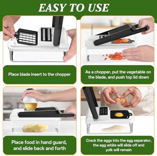 HomeHacks Veggie Chopper Vegetable Cutter, 12 in 1 Kitchen Gadget, White - Image 6