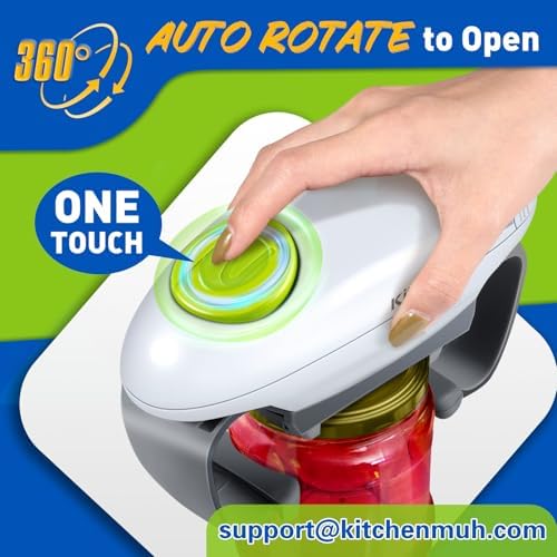 KITCHENMUH Higher Torque Electric Jar Opener for Seniors with Arthritis Fit Almost Jars Size, Automatic Jar Opener for Weak Hands, Hands Free Battery Operated Bottle Opener for Arthritic Hands (White) - Image 2