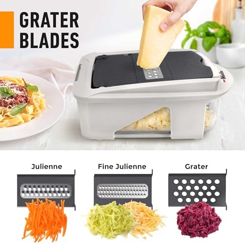 Mueller Pro-Series 12 Blade Vegetable Chopper, Mandoline Slicer and Spiralizer, White/grey - Image 4
