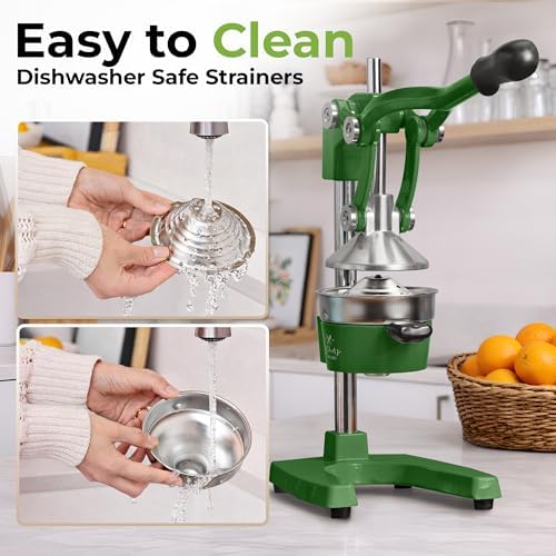 Zulay Kitchen Cast Iron Juicer, Orange Manual Juicer, Citrus Press, Green - Image 5