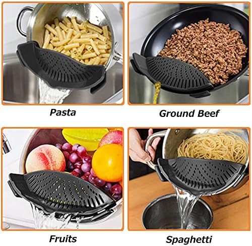 YEVIOR Clip on Strainer for Pots Pan Pasta,Silicone Food Pan Strainer - Image 6