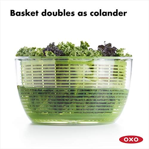 OXO Good Grips Salad Spinner, Green Lettuce & Fruit Washer, BPA-Free, Easy One-Hand Pump, Large (Pack of 4) - Image 5