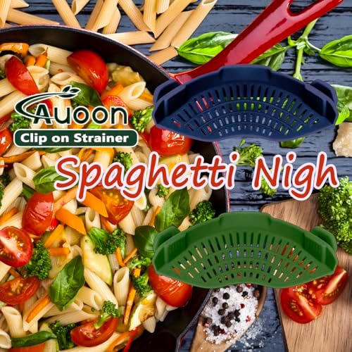 AUOON Clip On Pot Strainer Silicone, Standard 8.86 x 3.55in, Navy - Image 4