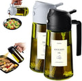 TrendPlain - Original 16oz/470ml Olive Oil Dispenser Bottle for Kitchen Gadgets and Air Fryer Accessories - Olive Oil Sprayer for Cooking w/Stickers - Black&Ash by TrendPlain