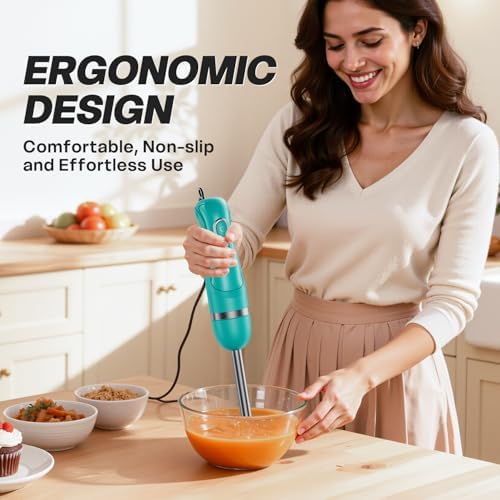 Turelar Immersion Blender Corded 400W, 2 Speed, Emulsifier, Blend, BPA-Free - Image 3