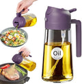 YARRAMATE 16 oz 2-in-1 Glass Olive Oil Sprayer for Cooking, Purple by YARRAMATE