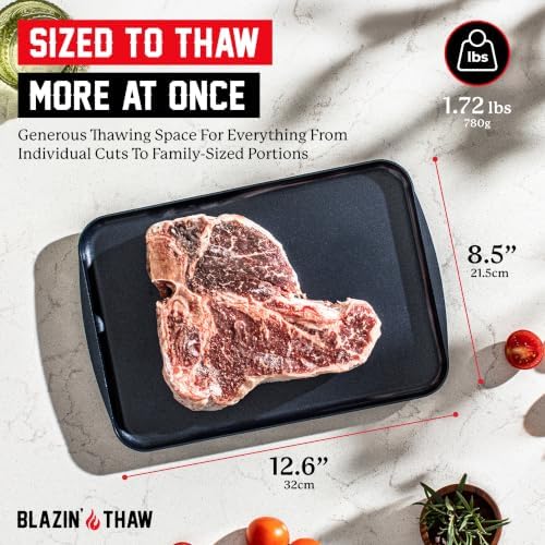 BLAZIN' THAW Defrosting Tray for Frozen Meat | Premium Edition | Aluminium Alloy Plate for Thawing Frozen Food | Natural Thawing Process | No Microwaves, No Cold/Warm Water Required | - Image 2