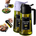 CXINYI - 16oz/470ml Olive Oil Dispenser for Kitchen with Stickers - 2 in 1 Olive Oil Sprayer for Cooking, Air Fryer, and Salad, Black&Purple (Light-Proof Kitchen Gadget) by CXINYILLC
