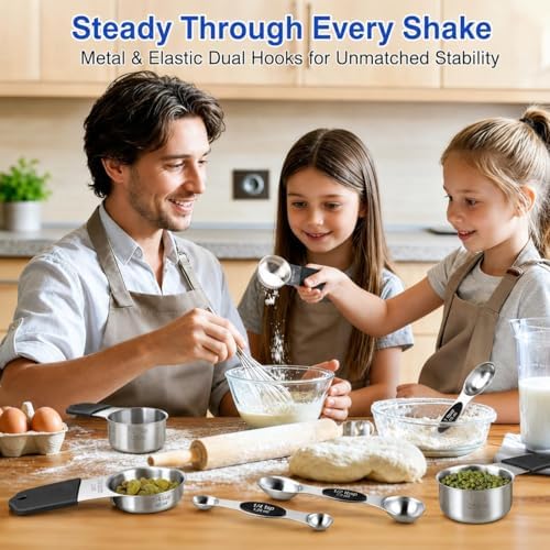 Magnetic Measuring Cups and Spoons Set-Heavy Duty 304 Stainless Steel Cups - Image 4