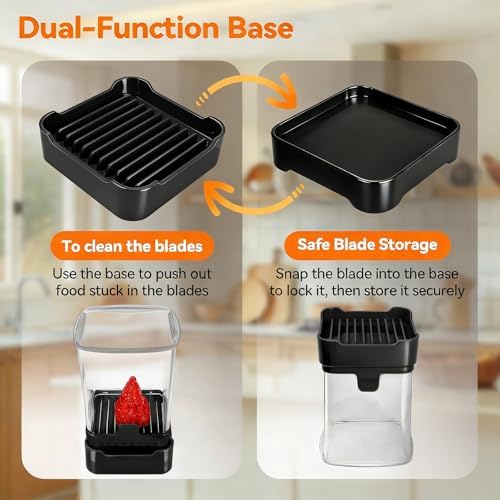 Strawberry Slicer Cup, Fruit Cutter – Quick-Slice, Meal Prep, Black 2-Pack - Image 5