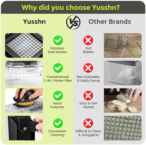 Yusshn Vegetable Chopper, 12-in-1 Food Veggie Chopper Cutter with Container - Image 6