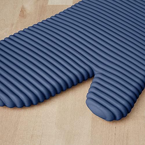 KITCHENAID Ribbed Soft Silicone Oven Mitt 2-Pack Set, 7.5"x13", Blue Willow - Image 4