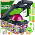 HomeHacks Veggie Chopper Vegetable Cutter, 15 in 1 Kitchen Gadget, Green by HomeHacks