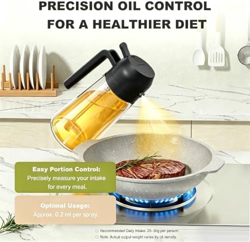 Pure Future 2-in-1 Olive Oil Sprayer for Cooking, Dispenser Bottle (Black) - Image 5