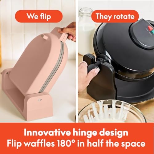 bella Fits-Anywhere™ Flip-n-Store Non-Toxic Belgian Waffle Maker, Blossom - Image 3