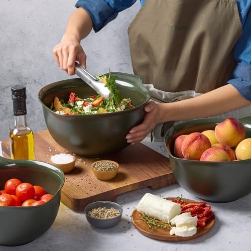 KitchenAid Universal Nesting Plastic Mixing Bowls, Set of 3, 2.5 quart, 3.5 quart, 4.5 quart, Evergreen - Image 7
