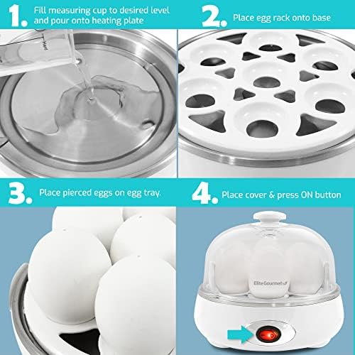 Elite Gourmet 7-Egg Electric Egg Cooker, BPA-Free, Auto Shut-Off - Image 5