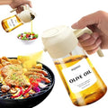 2 in 1 Glass Oil Sprayer & Dispenser,16oz/470ml Olive Cooking, Air Fryer, and Salad, for Kitchen Gadgets and Air Fryer Accessories, w/Stickers (White) by Unknown