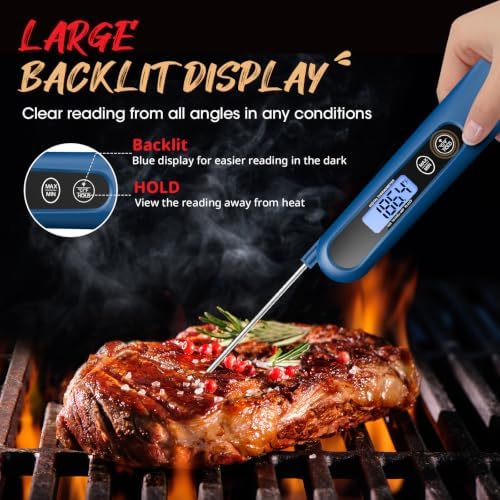 Meat Thermometer Digital – Instant Read Food Thermometer for Cooking Blue - Image 4