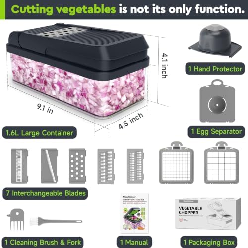 MealHelper 12-in-1 Vegetable Chopper, Food Veggie Chopper With Container - Image 2