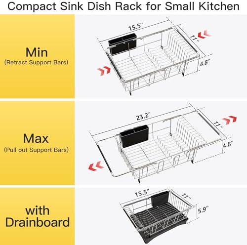 JASIWAY in Sink Dish Drying Rack with Drainboard and Utensil Holder - Image 6