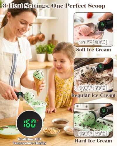 Heated Ice Cream Scoop Rechargeable, Electric Scooper with Drip-Proof Stand - Image 3