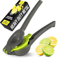 Zulay Kitchen Metal 2-in-1 Lemon Squeezer - Sturdy Max Extraction Hand Juicer Lemon Squeezer Gets Every Last Drop - Easy to Clean Manual Citrus Juicer - Easy-Use Lemon Juicer Squeezer - Gray/Lime by ZulayKitchen