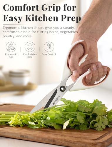 Astercook Kitchen Scissors, 3-Pack Heavy Duty Kitchen Shears with Stainless Steel Blades for Meat, Poultry, Herbs, Vegetables and Packaging, Dishwasher Safe - Image 4