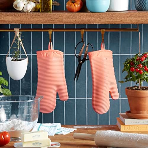 KITCHENAID Ribbed Soft Silicone Oven Mitt 2-Pack Set, 7.5"x13", Bird of Paradise - Image 2