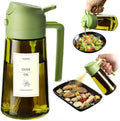 TrendPlain - Original 16oz/470ml Olive Oil Dispenser Bottle for Kitchen Gadgets and Air Fryer Accessories - Olive Oil Sprayer for Cooking w/Stickers - Green by TrendPlain