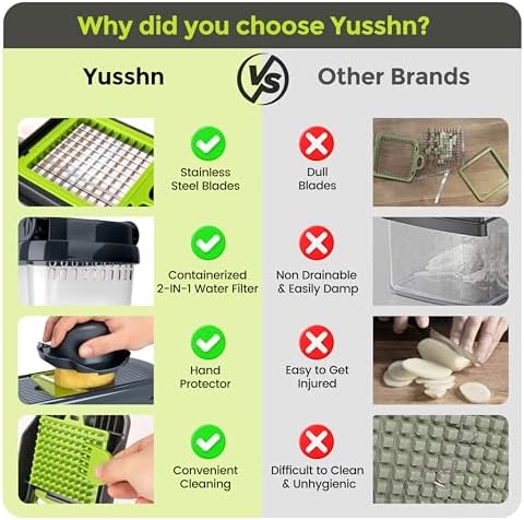 Yusshn Vegetable Chopper, 12-in-1 Food Veggie Chopper Cutter with Container - Image 6